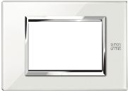 Placca in vetro bianco neve, 3 moduli - UTD 13003.BN