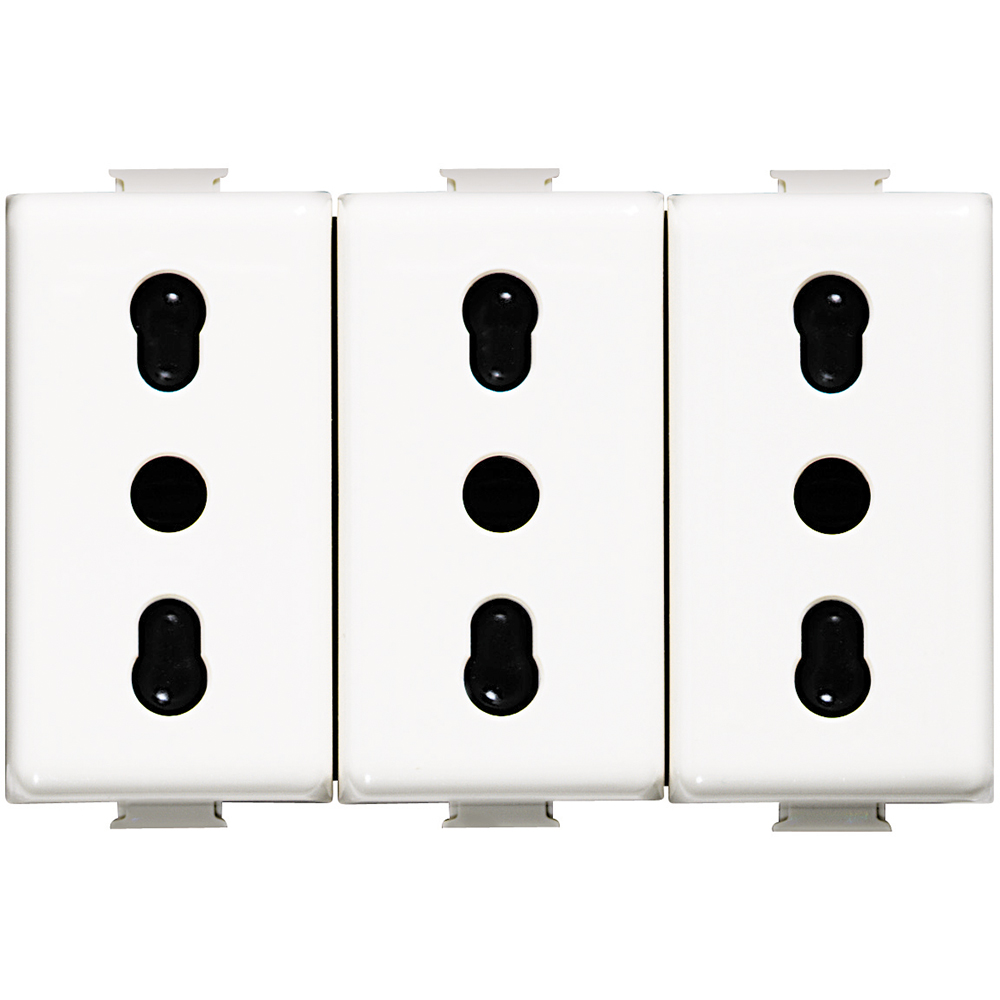 Prese Schuko 2P+T 10/16A 230V Bticino Matix Compatibili, Colore Bianco - Confezione Da 10 Pezzi Installazione Semplice E Sicura