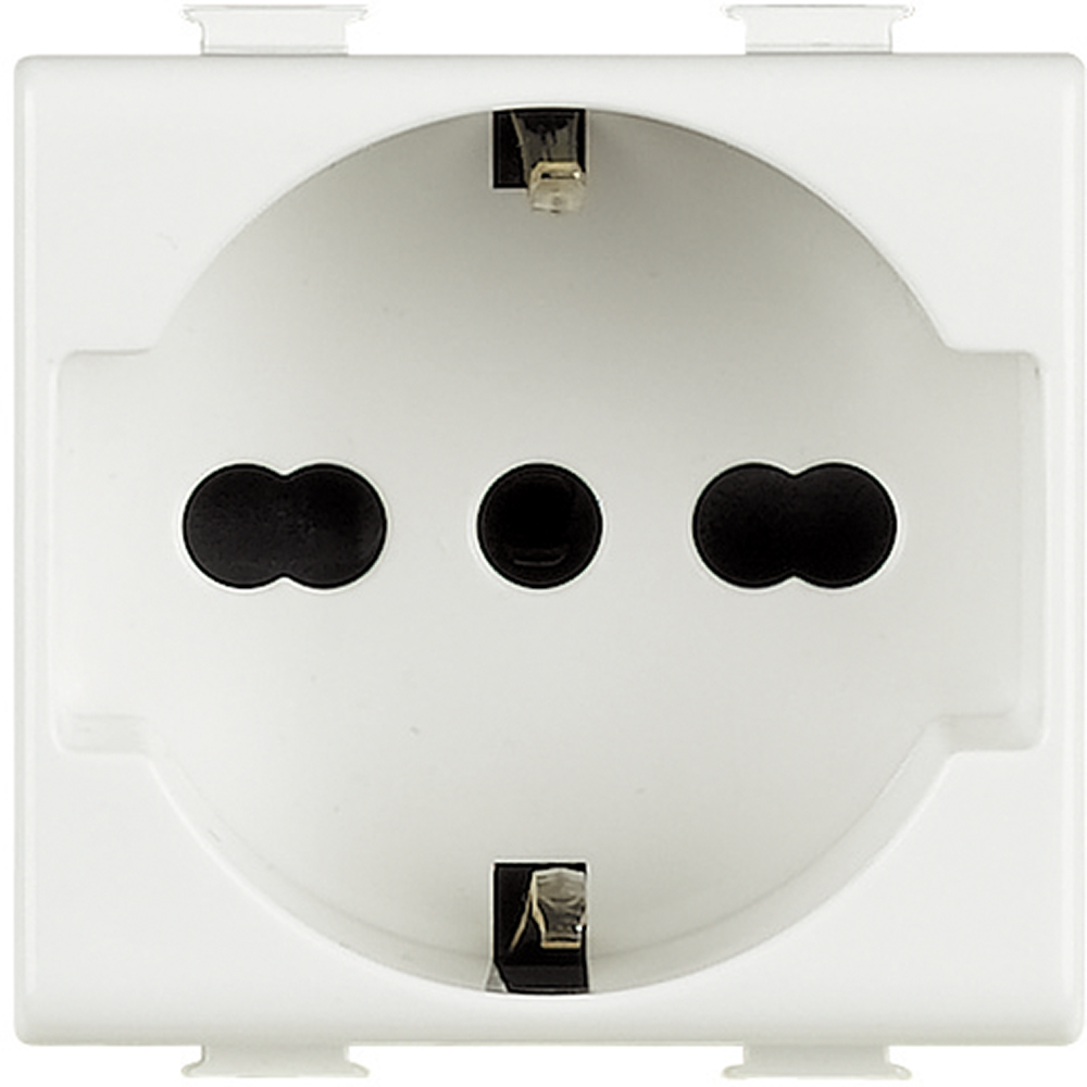 Presa Bipasso Elektronova 10/16A Compatibile Bticino Matix – 4 Pezzi Bianco