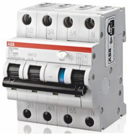 Interruttore magnetotermico differenziale 4,5KA 3P+N AC C10 30M - ABB DS3NLC10AC30