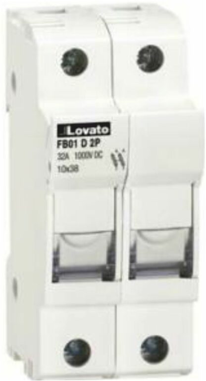 PORTAFUSIBILI SEZ. 2P 10X38 1000V DC - LOV FB01D2P