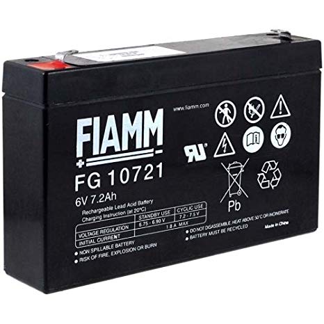 Batteria al piombo Fiamm 6V-6AH - FIM FG10721 - Elmax - Materiale elettrico  online