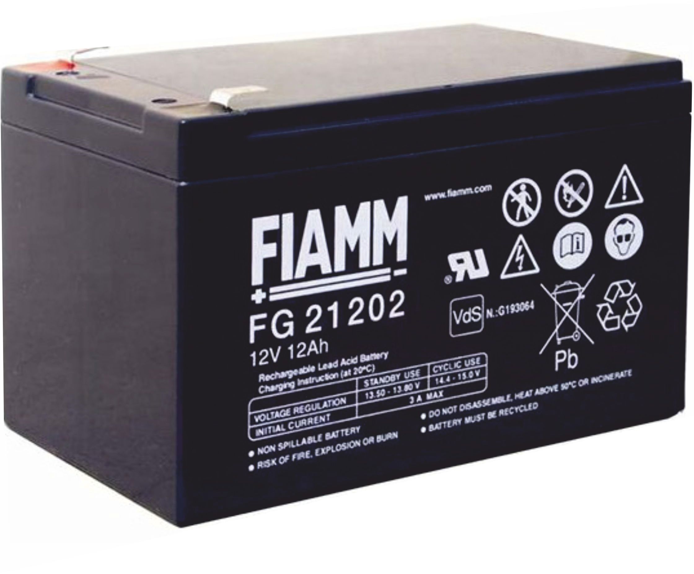 Batteria al piombo Fiamm 12V-12AH - FIM FG21202 - Elmax - Materiale  elettrico online