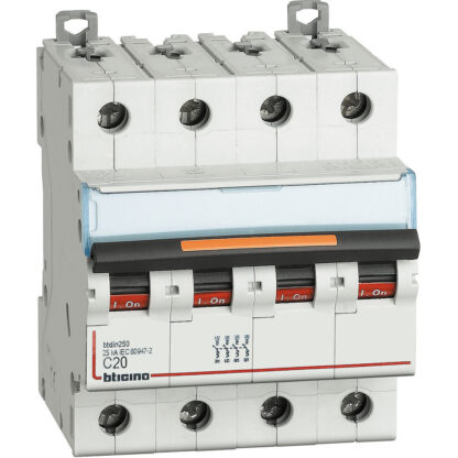 Interruttore magnetotermico BTDIN250 4P CURVA C20A 25KA - BTI FV84C20