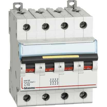 Interruttore magnetotermico 4P curva C 10A 16kA - BTI FT84C10