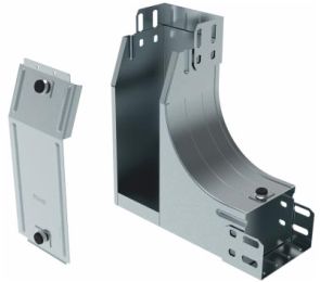 Curva destra in salita a 90 con variazione di piano. Altezza: 75 mm - LEG AG075C