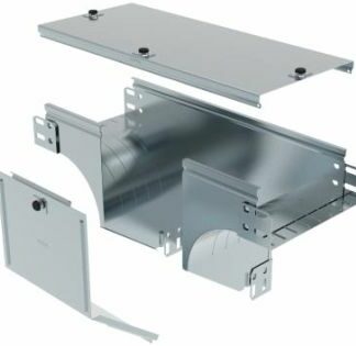 Derivazione verticale a T in discesa con variazione di piano. Altezza: 75 mm - LEG AX300Z