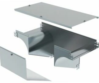 Derivazione verticale a T in discesa con variazione di piano. Altezza: 75 mm - LEG AX400Z