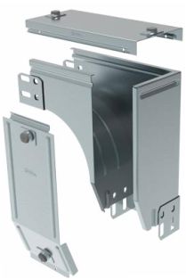 Curva sinistra in discesa a 90 con variazione di piano. Altezza: 75 mm - LEG AY075Z