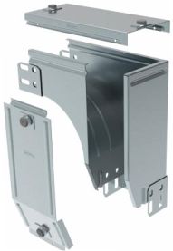 Curva sinistra in discesa a 90 con variazione di piano. Altezza: 75 mm - LEG AY100Z