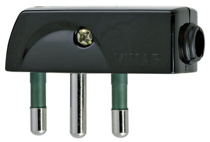 Spina 2P+T 16A SPA17 90° nero - VIW 00207