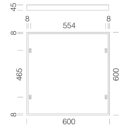 Cornice plafone Panel 595 BIANCO - DIS 99803100