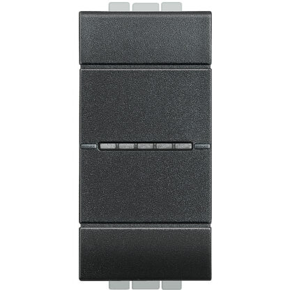Invertitore assiale illuminabile Bticino Livinglight 1P 16 AX colore antracite 1 modulo - BTI L4054