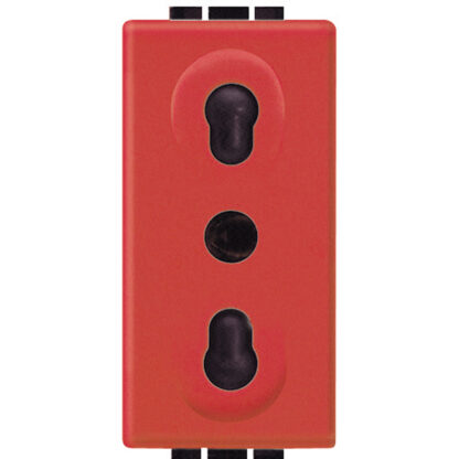 living int - presa bipasso 2P+T rossa - BTI L4180R