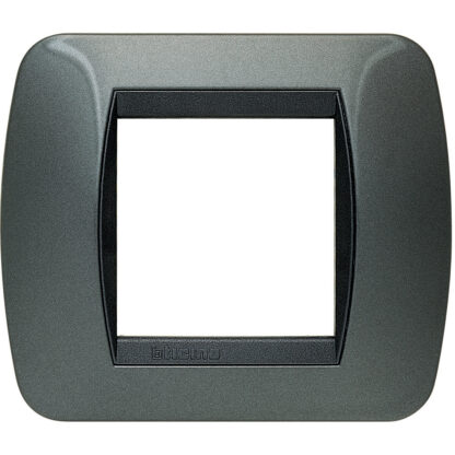 living int - placca 2 posti acciaio scuro - BTI L4802AC