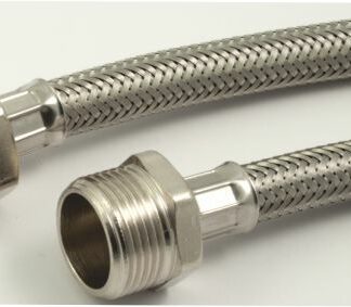 Flessibile inox DN.10 3/8 1/2M con guarnizione - BF2 503CM30G.GOMM