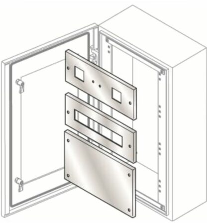 Pannello modulare 25MOD.+DIN+staffa 185X600-INOX - ABB PM1625X