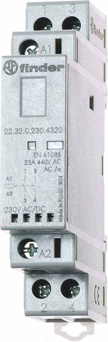 CONTATTORE 25A 2 CONTATTI 17.5MM - FIN 223200244340