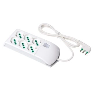Multipresa con 3+3 prese bipasso/tedesche con cavo - FME 410300