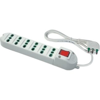 Multipresa con 6 prese bipasso italiane - FME 41043
