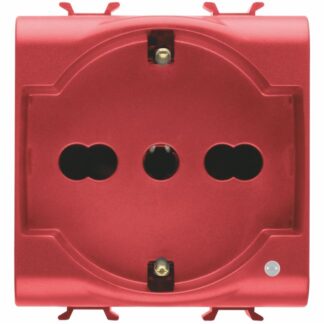 Presa standard 2M 2P+T rossa - GEW GW10214