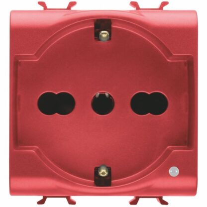 Presa standard 2M 2P+T rossa - GEW GW10214