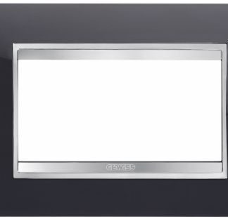 Placca Lux 4 posti nero toner - GEW GW16204TN