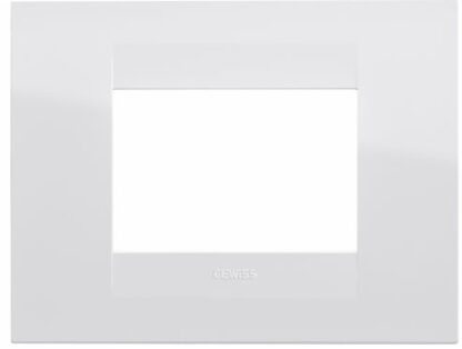 Placca Geo 3 posti bianco latte - GEW GW16403TB