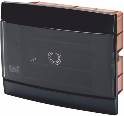 Centralino da arredo-da incasso predisposto per alloggiamento morsettiera - nero toner- 8+1/2 moduli - GEW GW40225TN