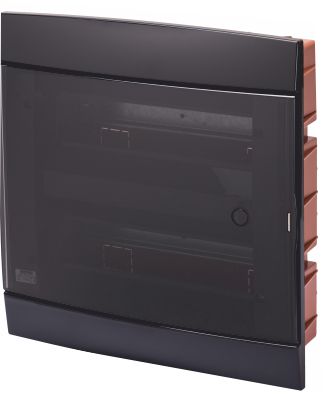 Centralino da arredo-da incasso predisposto per alloggiamento morsettiera  nero toner - 24 +2 moduli - GEW GW40233TN