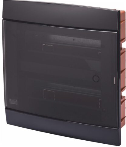 Centralino da arredo-da incasso predisposto per alloggiamento morsettiera - verniciato titanio - 24 +2 moduli - GEW GW40233VT