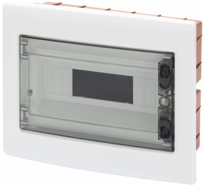 Centralino protetto - da incasso - porta trasparente fumé con telaio estraibile - 12 moduli - GEW GW40605