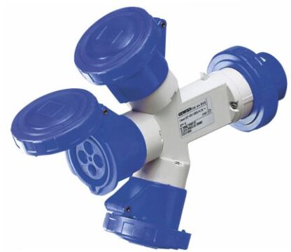 Moltiplicatore mobile 3 uscite ip67-spina 16a-3 prese 2p+t 230v 50/60hz-blu-6h - GEW GW64024