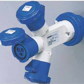 Moltiplicatore adattatore di corrente ip67-spina 3p+n+t 32a 400v ac 50/60hz-2 prese 2p+t 16a 230v ac+1 presa 3p+n+t 32a 400v ac - GEW GW64064