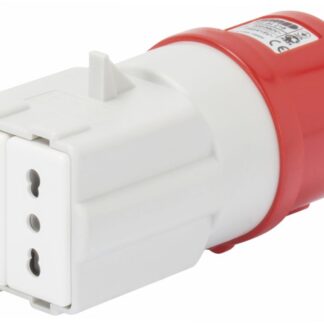 Adattatore da industriale a civile ip44 - spina 3p+n+t 16a 400v ac 50/60hz - 2 prese 2p+t 16a bivalenti (p17/11) - GEW GW64216