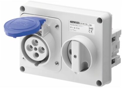 Presa fissa interbloccata 3P+N+T 32A 200-250V - 50/60HZ 9H - IP44 - GEW GW66117