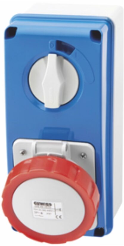 Presa fissa verticale interbloccata 3P+T 32A 380-415V - 50/60HZ 6H - IP67 - GEW GW66219N