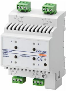 Attuatore 4 canali 10A KNX - GEW GW90741