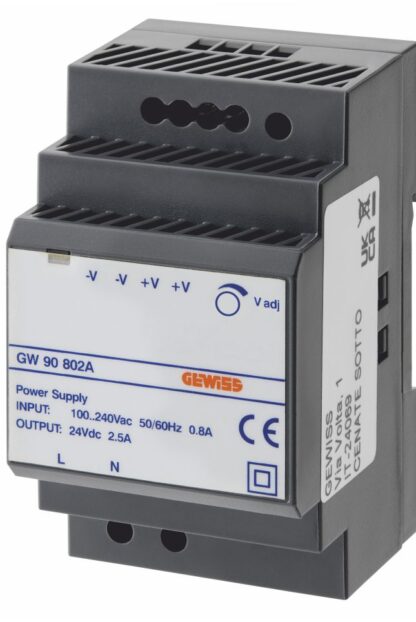Alimentatore 24VDC - 2,5A - 4,5 moduli din - GEW GW90802