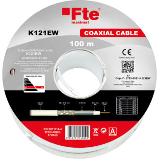 K121EW Cavo coax 5mm PVC Eca Bianco 100mt. - FTE K121EW