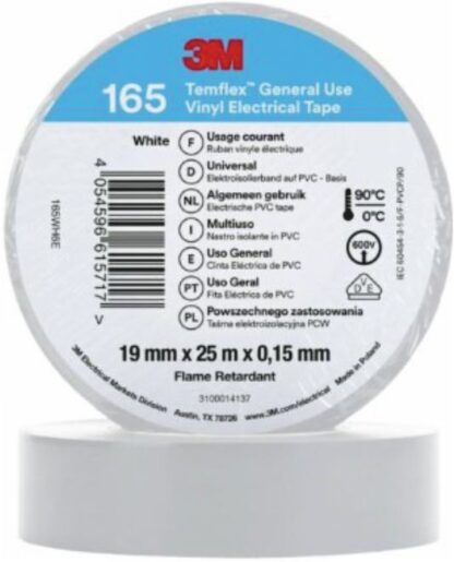 Nastro isolante in vinile bianco 19x25mm - TME 7100184818