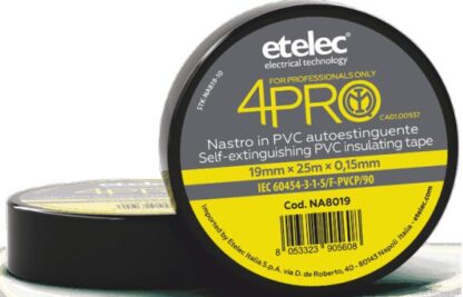 Nastro isolante 4PRO 19mmx25m nero - ETL NA8019