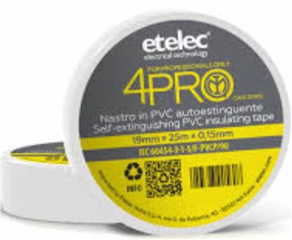 Nastro isolante 4PRO 19mmx25m bianco - ETL NA8419