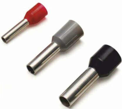 Tubetto terminale sezione1,5mmq P=8mm rosso. CONFEZIONE DA 100PZ - CEM PKC1508