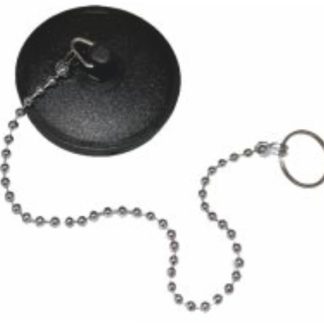 Tappo PVC nero con catenella 25cm - GOP 1133NCAT03