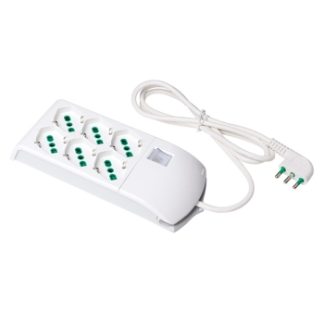 Multipresa con 3+3 prese bipasso/tedesche con cavo - FME 410300