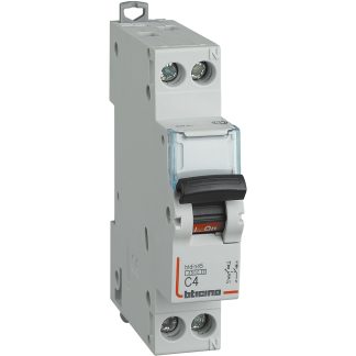 Interruttore magnetotermico 4A 4500KA 1P+N CURVA C - BTI FA881C4