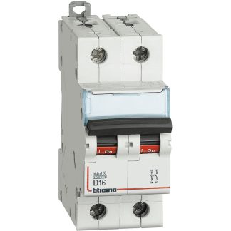 Interruttore magnetotermico 2P curva D 16A 10kA - BTI FH82D16