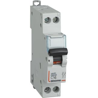Interruttore magnetotermico 16A 6KA 1P+N CURVA C - BTI FN881C16