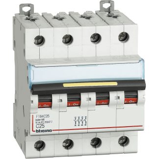 Interruttore magnetotermico 4P curva C 25A 16kA - BTI FT84C25